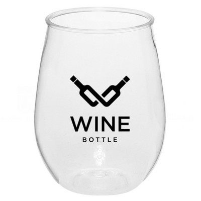 10 Oz Stemless Plastic Wine Glass – Custom Logo Reusable Wine Cup for Events, Weddings, and Promotio