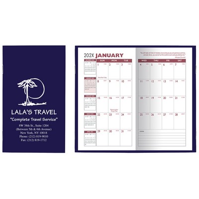 Cardstock Cover Solid Colors Monthly Pocket Planner