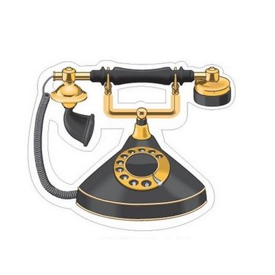 Old Fashion Telephone Promotional Magnet w/ Strip Magnet (6 Square Inch)