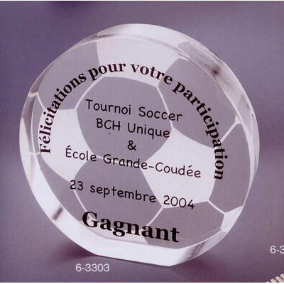 Acrylic Soccer Ball Embedment Award w/ Cut Bottom