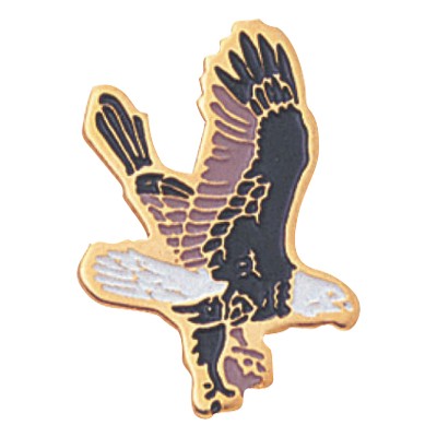 Etched Enameled Mascot Falcon Pin