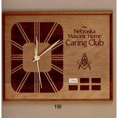 10"x14" Walnut Wall Clock (19i)