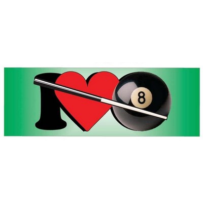 I Love Pool Panoramic Badge w/ Bar Pin (1 5/8"x4 5/8")