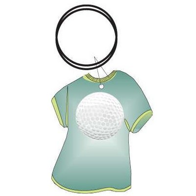 Golf Ball T-Shirt Key Chain w/Clear Mirrored Back (4 Square Inch)
