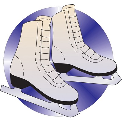 Ice Skates Acrylic Coaster w/Felt Back