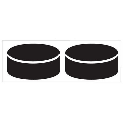 Hockey Puck Panoramic Badge w/ Bar Pin (1 5/8"x4 5/8")