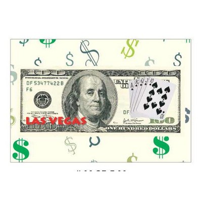 Las Vegas Royal Flush $100 Bill Rectangle Metal Photo Magnet (2"x3")
