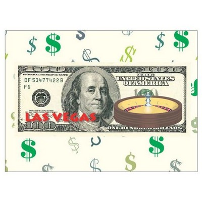 LV Roulette Table - $100 Bill Rectangle Badge w/ Bar Pin (2 1/2"x3 1/2")