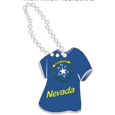 Nevada Battle Born T-Shirt Key Chain w/ Black Back (4 Square Inch)