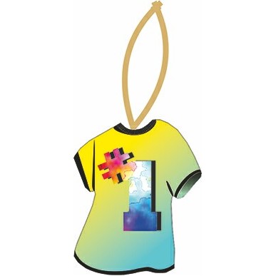 #1 T-Shirt Promotional Ornament W/ Black Back (4 Square Inch)
