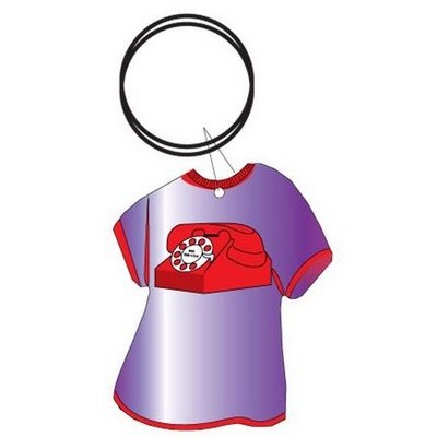Rotary Dial Telephone T Shirt Key Chain w/Mirrored Back (4 Square Inch)