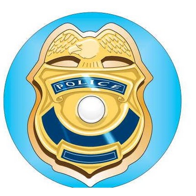 Police Badge Round Badge w/ Bar Pin (2 1/2" Diameter)