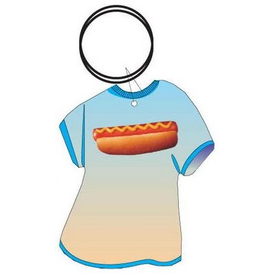 Hotdog Executive T Shirt Key Chain w/Mirrored Back (4 Square Inch)