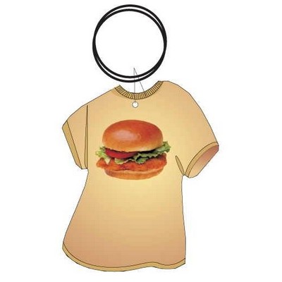 Chicken Sandwich Executive T Shirt Key Chain w/Mirrored Back (4 Square Inch)