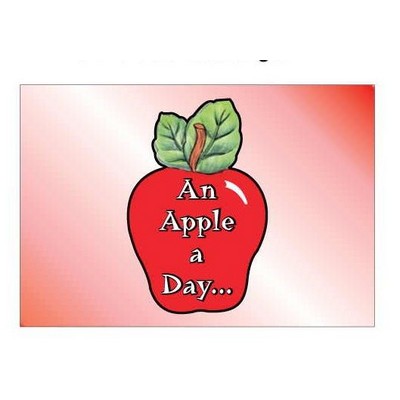 Apple w/ Daily Apple Slogan Rectangle Badge w/ Bar Pin (2"x3")