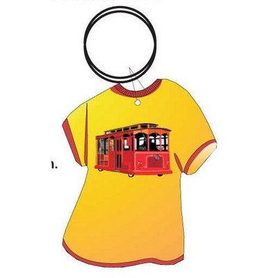 Cable Car Executive T Shirt Keychain w/Mirrored Back (4 Square Inch)