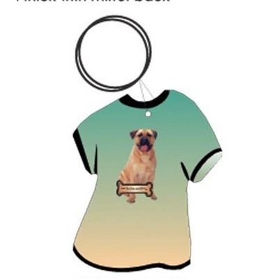 Bullmastiff Dog T Shirt Keychain w/Mirrored Back (4 Square Inch)