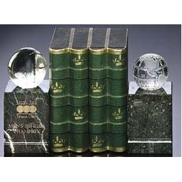 6.5" Green Genuine Marble Sports Ball Book Ends