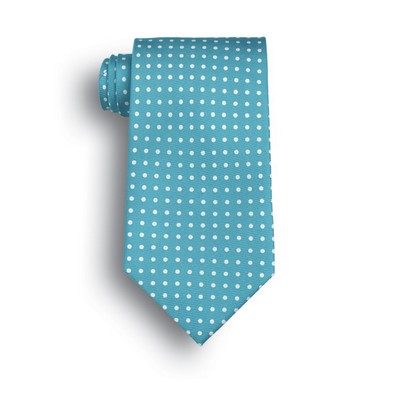 Teal Blue Newport Polka Dot Wet Dyed Polyester Tie