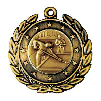 Stock Star Wreath 2" Medal- Billiards