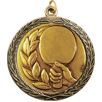 Stock Medal w/ Round Edge & Wreath (Table Tennis) 2 1/2"