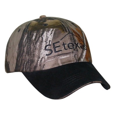 Camouflage Cap w/Solid Color Bill