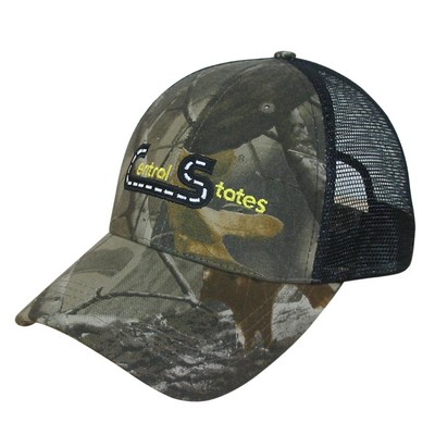 Camouflage Cap w/Solid Mesh Backing