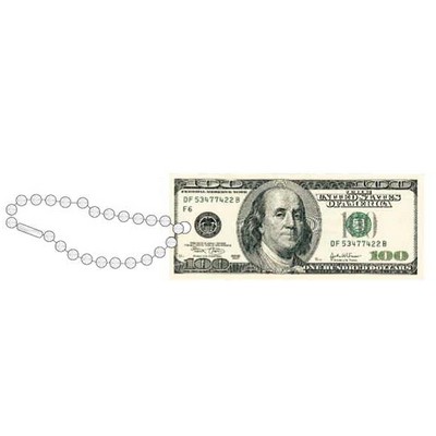 Hundred Dollar Bill Promotional Key Chain w/ Black Back (10 Square Inch)