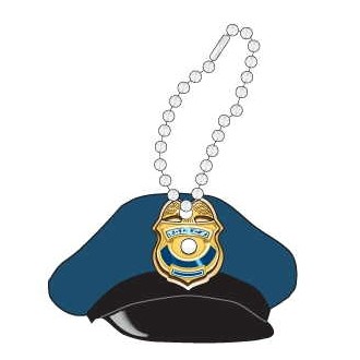 Police Cap Promotional Key Chain w/ Black Back (10 Square Inch)