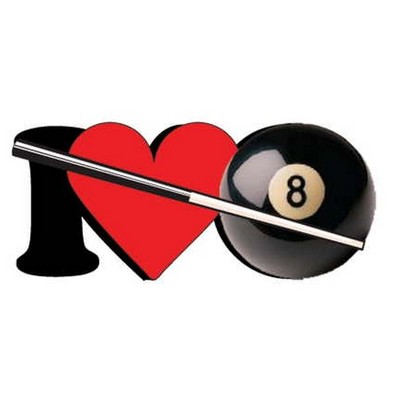 I Love Pool Promotional Magnet w/ Strip Magnet (10 Square Inch)