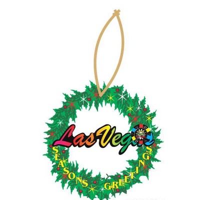 Vegas w/ Poker Chip Promotional Wreath Ornament w/ Black Back (10")