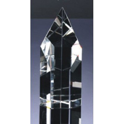 8" Optical Crystal Pentagon Award w/Pointed Top