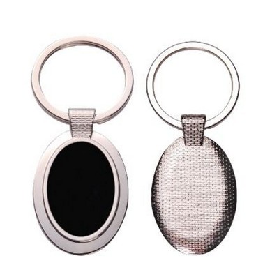 Oval Metal Key Chain w/Dark Reflective Center