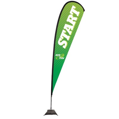 15' Premium Teardrop Sail Sign Flag, 1-Sided, Scissor Base