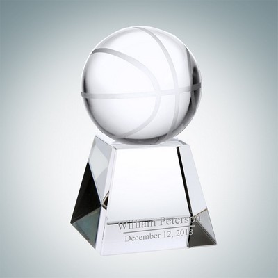 Basketball Optical Crystal Award w/ Short Base