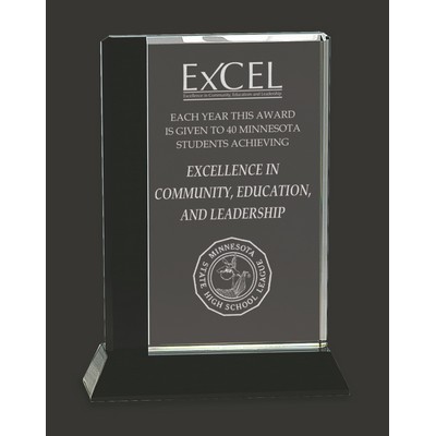 Framed Glory-BB Black/Clear Crystal Award L - 9'' H