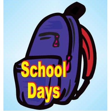 School Days Backpack Metal Photo Magnet (2 1/2"x2 1/2")