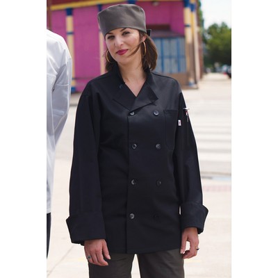 Black Traditional Chef Coat W/ 10 Buttons (4Xl-6Xl)
