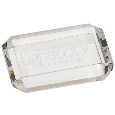 Facet Rectangle Optical Crystal Paperweight Award