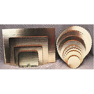 Double Wall Rectangular Gold Cake & Pizza Pad (14"x10")