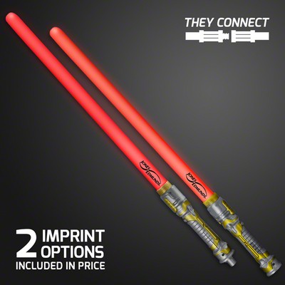 Double Sided Swords Sabers with Red LEDs and Sounds - PRINTED
