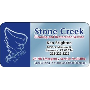 4" X 2" Kwik-Ship Chrome Polyester Screen Print Round Corner Decal