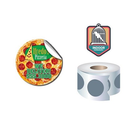 Roll Stickers / Decal - Indoor Permanent - 2.0" Diameter Round Shape