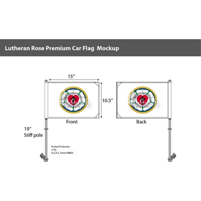 Lutheran Car Flags 10.5x15 inch Premium