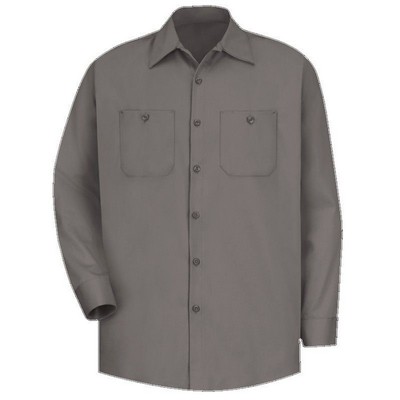 Red Kap™ Men's Long Sleeve Wrinkle Resistant Cotton Work Shirt - Graphite Gray