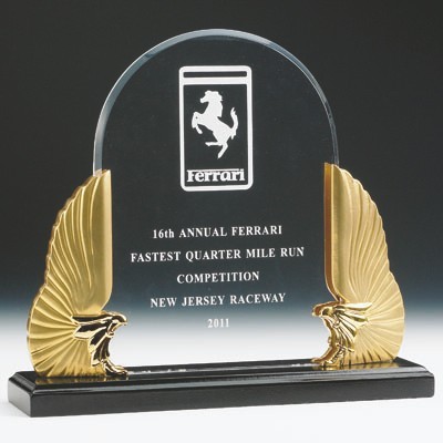 10 ½" Gold Eagle Award w/Acrylic Arch