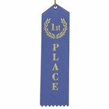 White Satin 3rd Place Ribbon Award w/Gold Cord