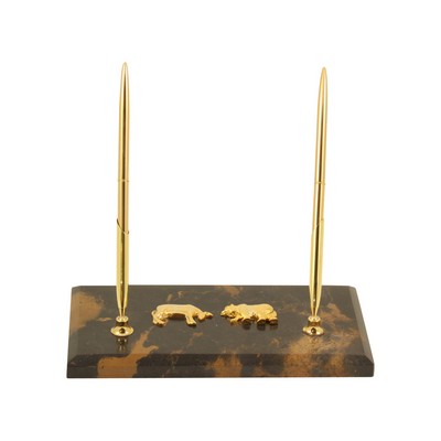 Marble Pen Stand - Stock Market