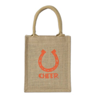 "Cabo" Small Laminated Burlap Tote Bag