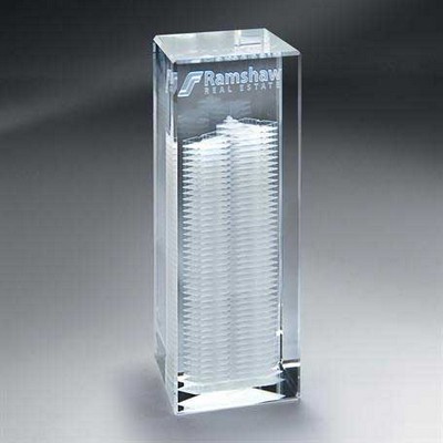 3D Etched Crystal Tower (Medium)